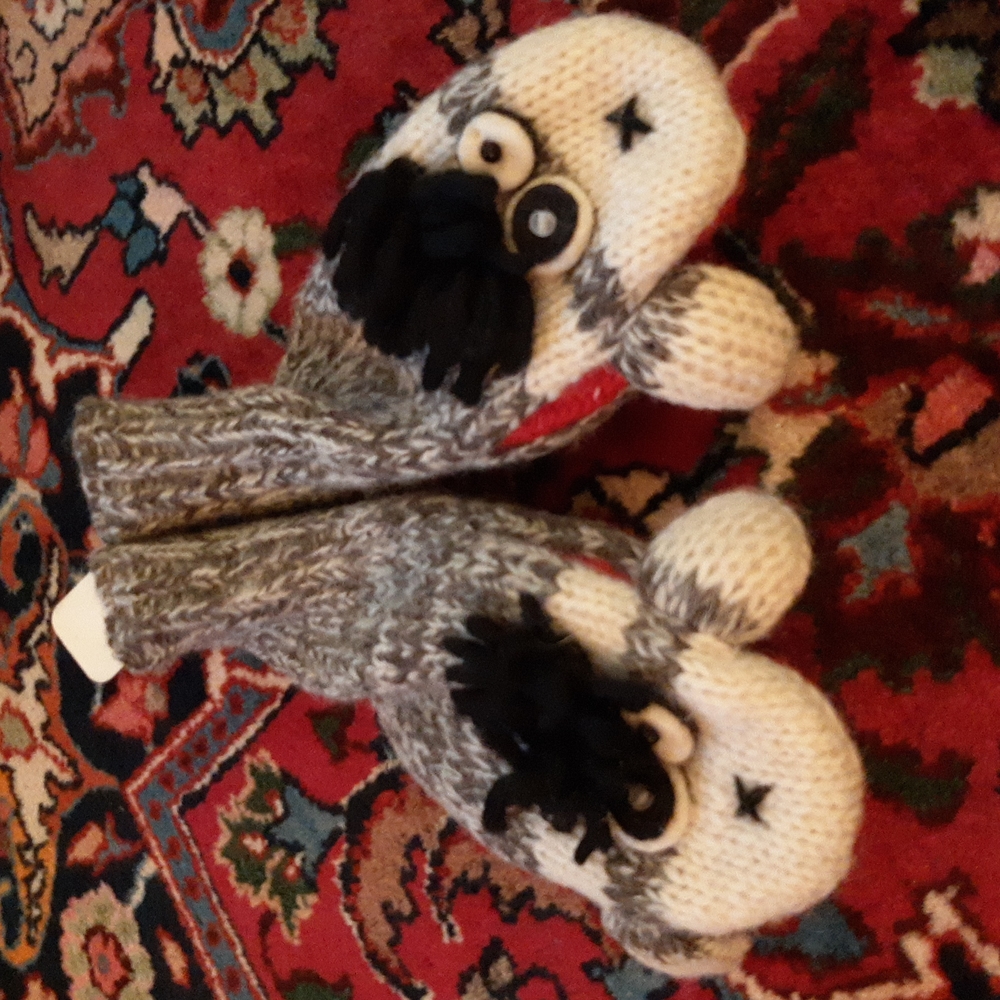 Brand new sock monkey mittens